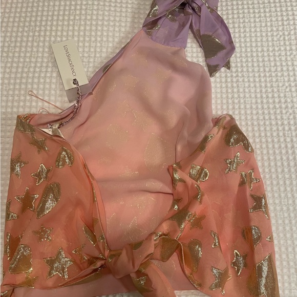 NWT LoveShackFancy Exclusive Boca Handkerchief Top in Sunset Ombré Orange XS + L - Picture 9 of 10